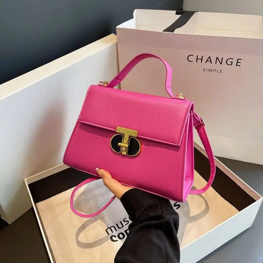Chic Fuchsia Top-Handle Satchel Bag