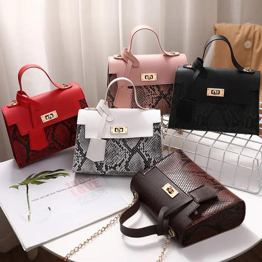 Serpentine Chic Structured Handbag